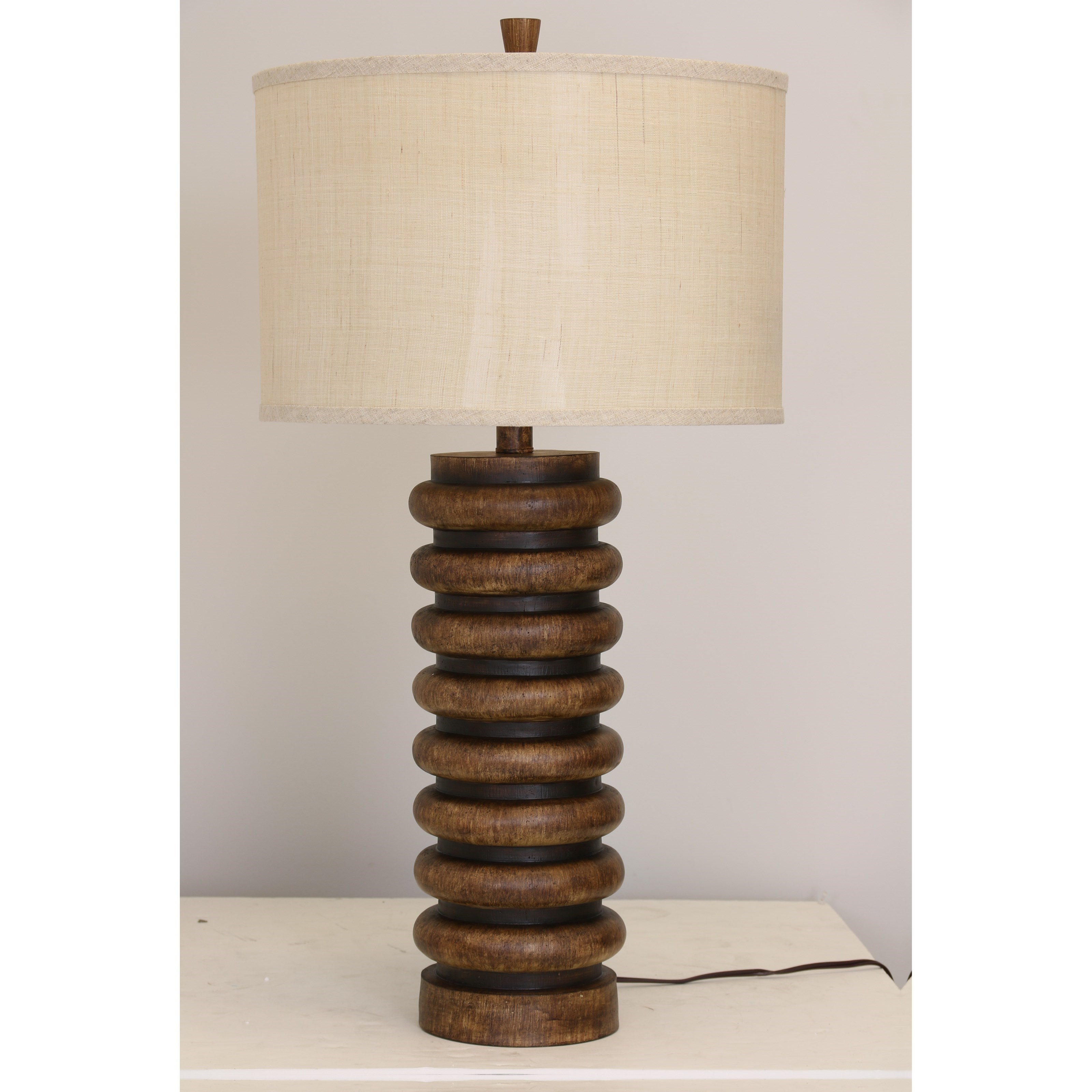 StyleCraft Lamps MO38592 Ribbed Faux Wood Table Lamp Westrich Furniture & Appliances Table Lamps